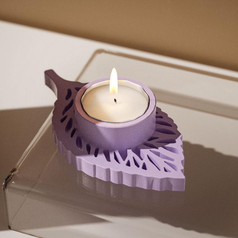 Creative Candle Stand Mold Candle Holder Mold Leaf Shape Candle Rack Mold Hand-Making Supplies Suitable for Candle Stand