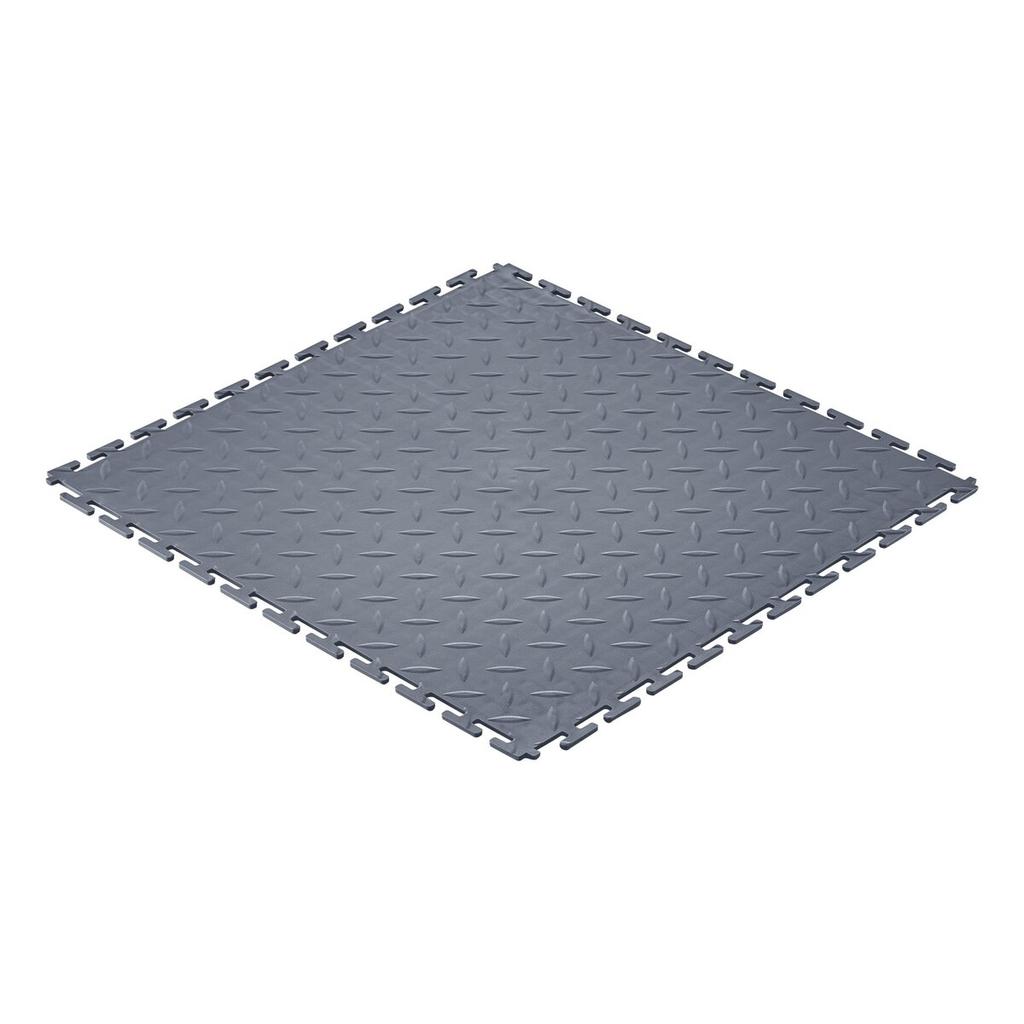Garage Floor Tiles Interlocking, 8 Pack 513 x 513 x 5 mm Interlocking Modular Garage Flooring Tiles, Diamond Plate Slip-Resistant PVC Mats for