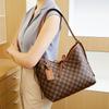 Checkerboard Large Capacity Commuting Bag for Women  New Versatile and High End Tote Bag  Light Luxury One Shoulder Slant Straddle