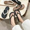 Foot Fashion Flip-flops Women's Non-slip Cool Slippers 2025 New Flat Bottom Seaside Beach Outer Wear Summer Internet Celebrity Clip