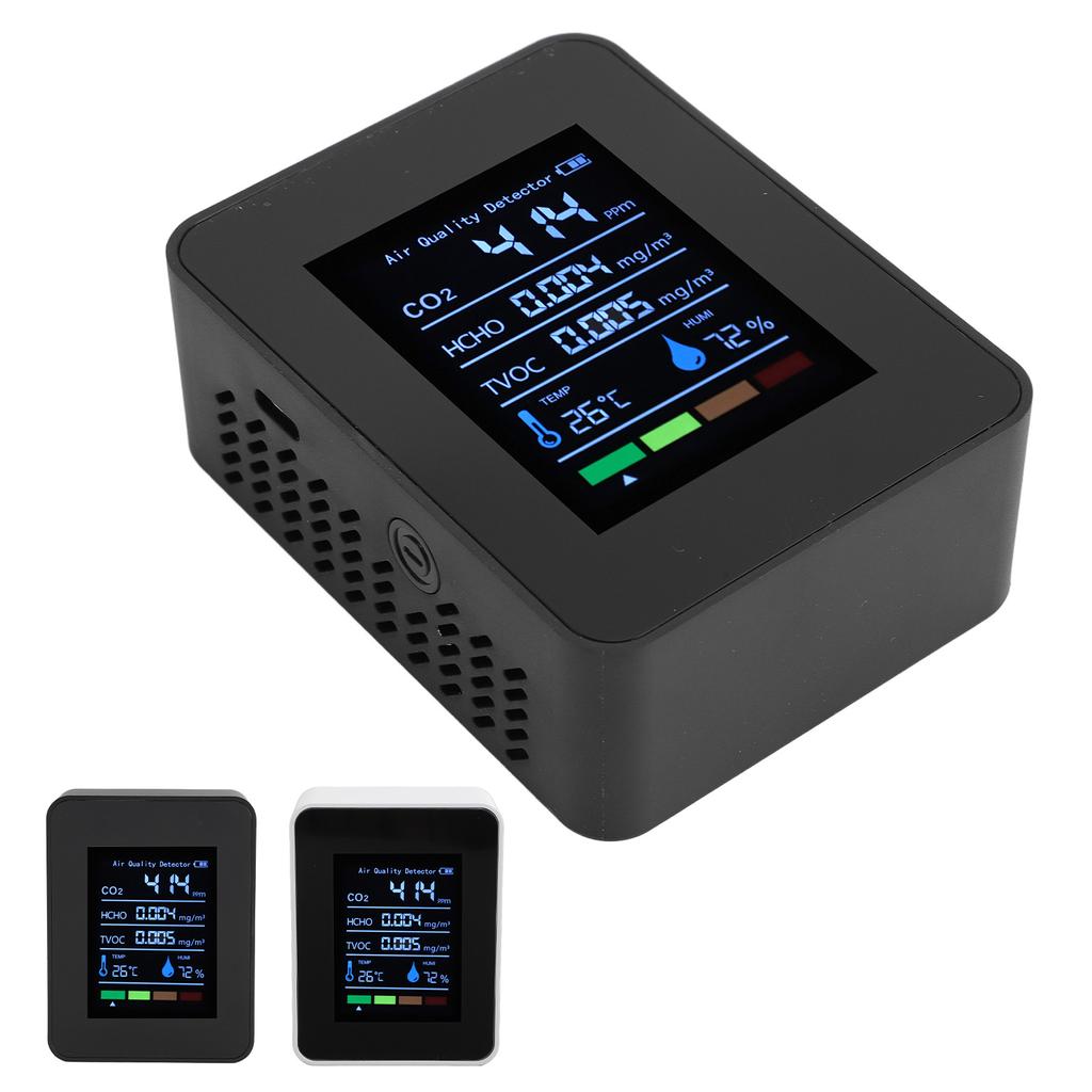 Portable Air Quality Detector CO2 TVOC HCHO Humidity Temperature 5 In 1 Multifunctional Indoor Air Q