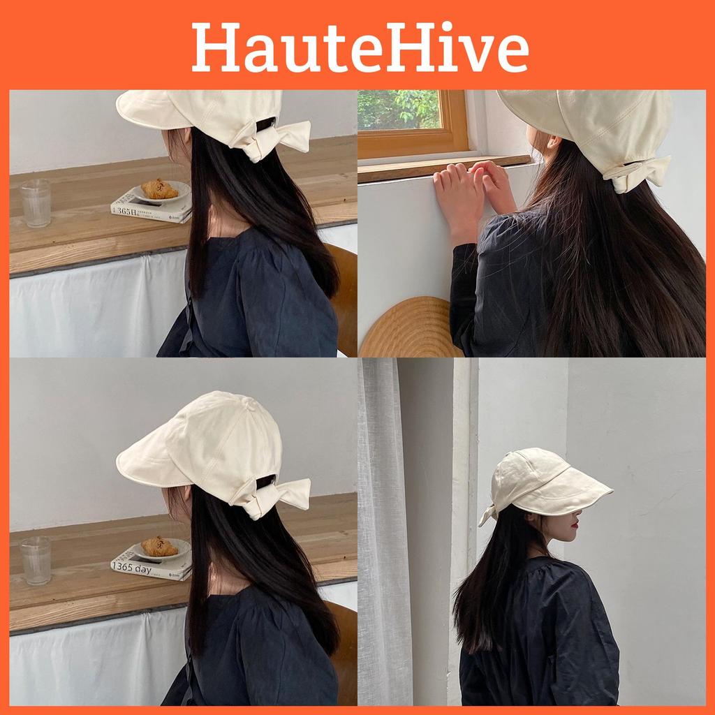 Sweet Adorable Sun Protection Bowknot Fisherman Hat For Women Breathable