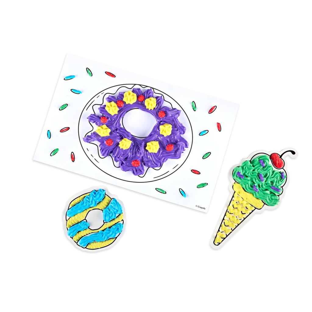 Crayola Whipped Cream Paint 5 Coloring with Authentic Set, Colors, Sheet, Tips, 541095,