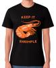 Keep It Shrimple Koszulka Ilustracja Krewetki Zabawny Pun z Owocami Morza Unisex Koszulka