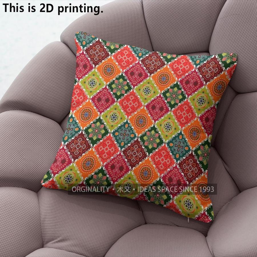 Bohemian Geometric Ethnic Throw Pillow Covers Pattern Cushion Cover Suitable For Sofa Bedroom Car Pillow Cover