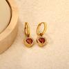 Clearly Colored Cubic Zirconia Drop Earrings For Woman Dancing Party Accessories Luxury Shiny Zircon Geometric Clip