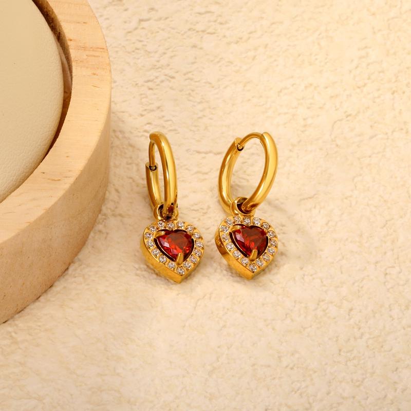 Clearly Colored Cubic Zirconia Drop Earrings For Woman Dancing Party Accessories Luxury Shiny Zircon Geometric Clip