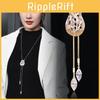 Elegant Long Tulip Pendant Necklace With Sparkling Zirconia For Stylish Women