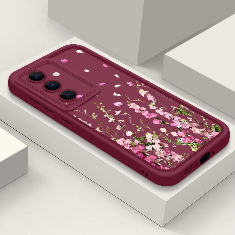 Floral Pattern Case For Samsung A57 A37 A17 A56 A36 A16 A55 A35 A15 A54 5G S21 FE S22 S23 S24 S25 Plus S26 Ultra Bumper Cover