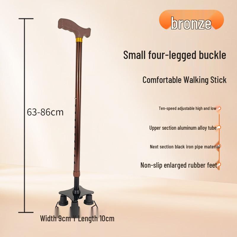 Adjustable Multi-Leg Anti-Slip Cane with LED Light for Seniors