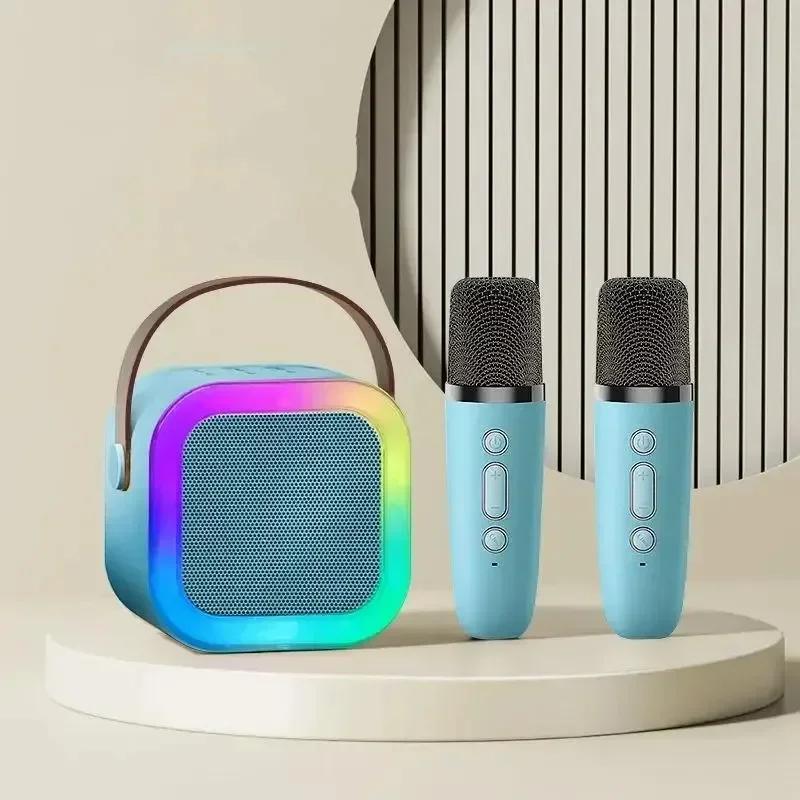 NEW K12 Bluetooth Speaker Portable Home Cute Karaoke Mini Wireless Audio with Microphone K Song Family Singing Machine
