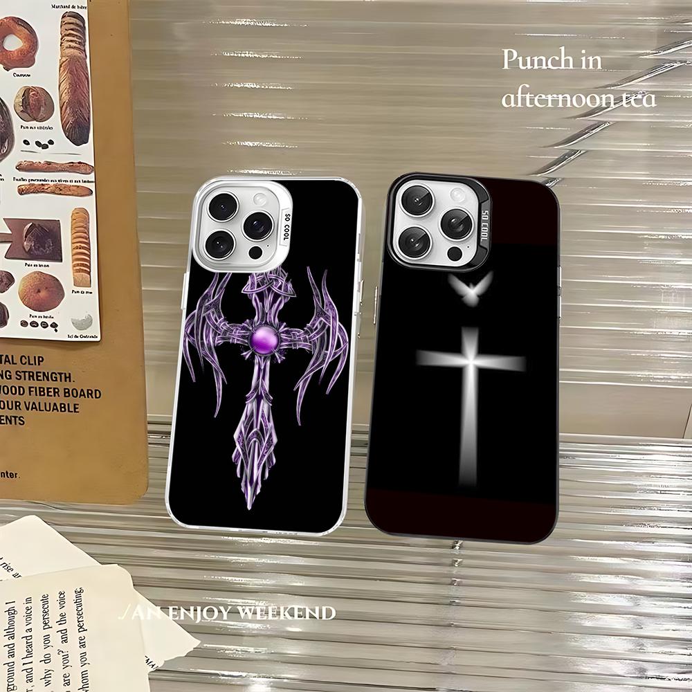 Jesus Christ Cross Phone Case For iPhone 16 15 14 13 12 11 Pro Max X XR XSMAX 8 7 Plus Matte Shockproof Back Cover