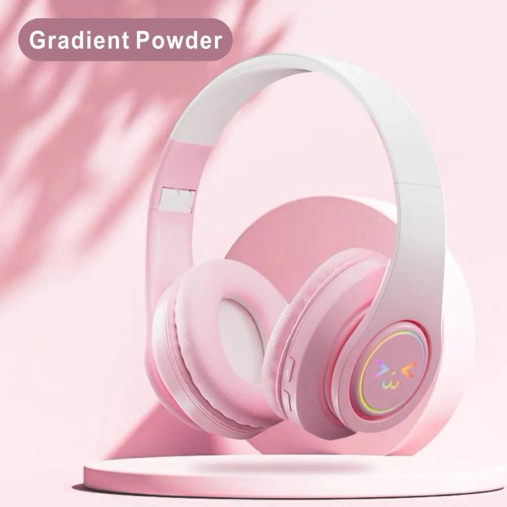 2025 Gradient Luminous Over-Ear Bluetooth Headphones with Card Slot - Universal Compatibility
