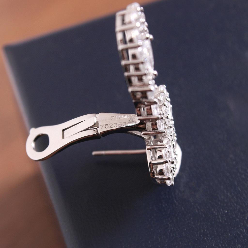 New Hot Brand Vintage Zircon Earrings Luxury Jewelry for Women Gift Designer Eardrop Pure 925 Sliver Lady Flower Clip Earrings