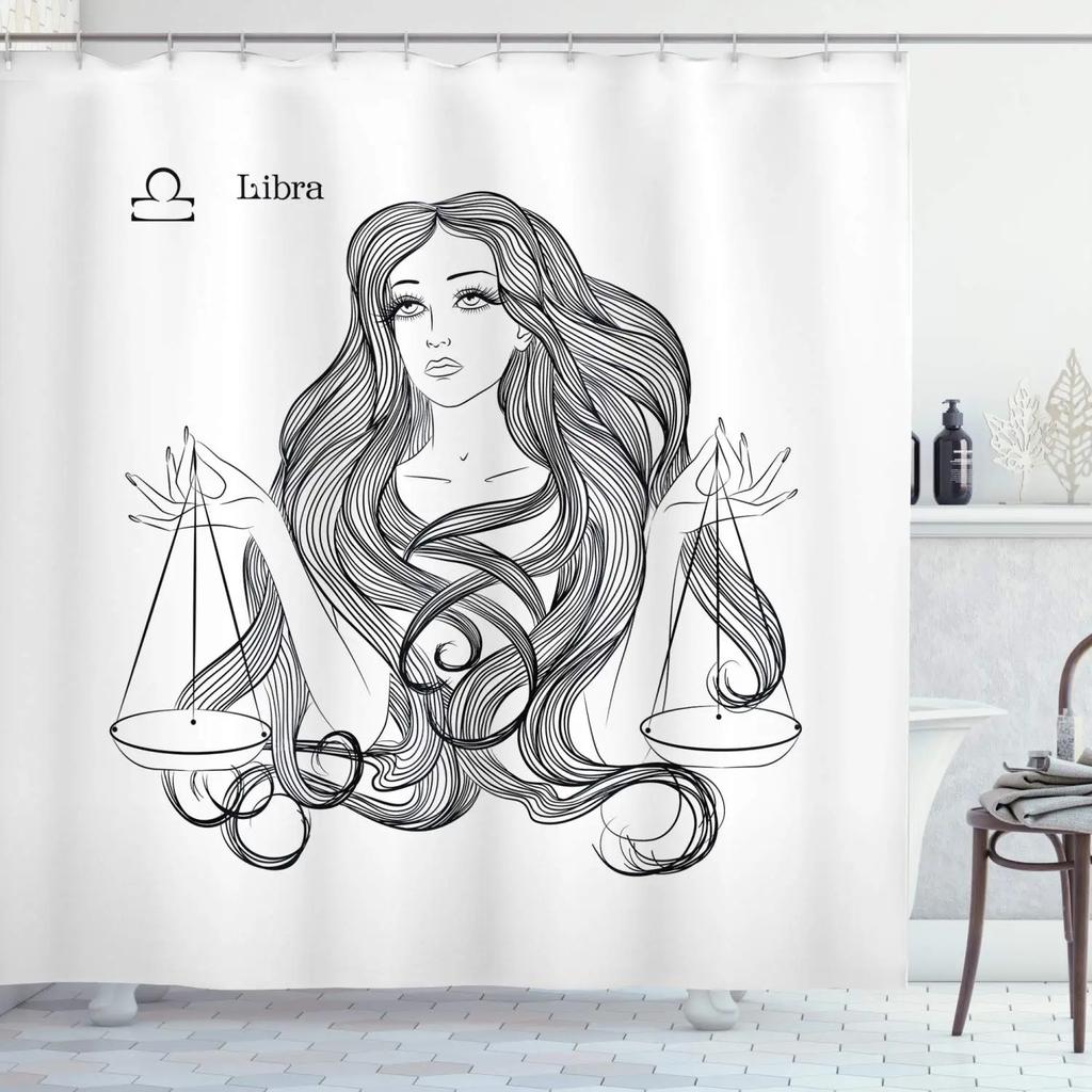 Abstract Hand Painting Shower Curtains Women Sketch Bath Curtain Lover Human Body Minimalist Art Waterproof Bathroom Curtains