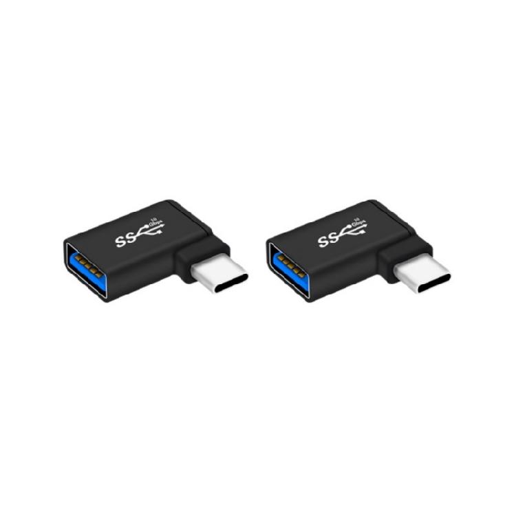 1Pair USB C To USB 3.0 Adapter 90 Degree Type C Connectors for Device Connectivitys and Charging