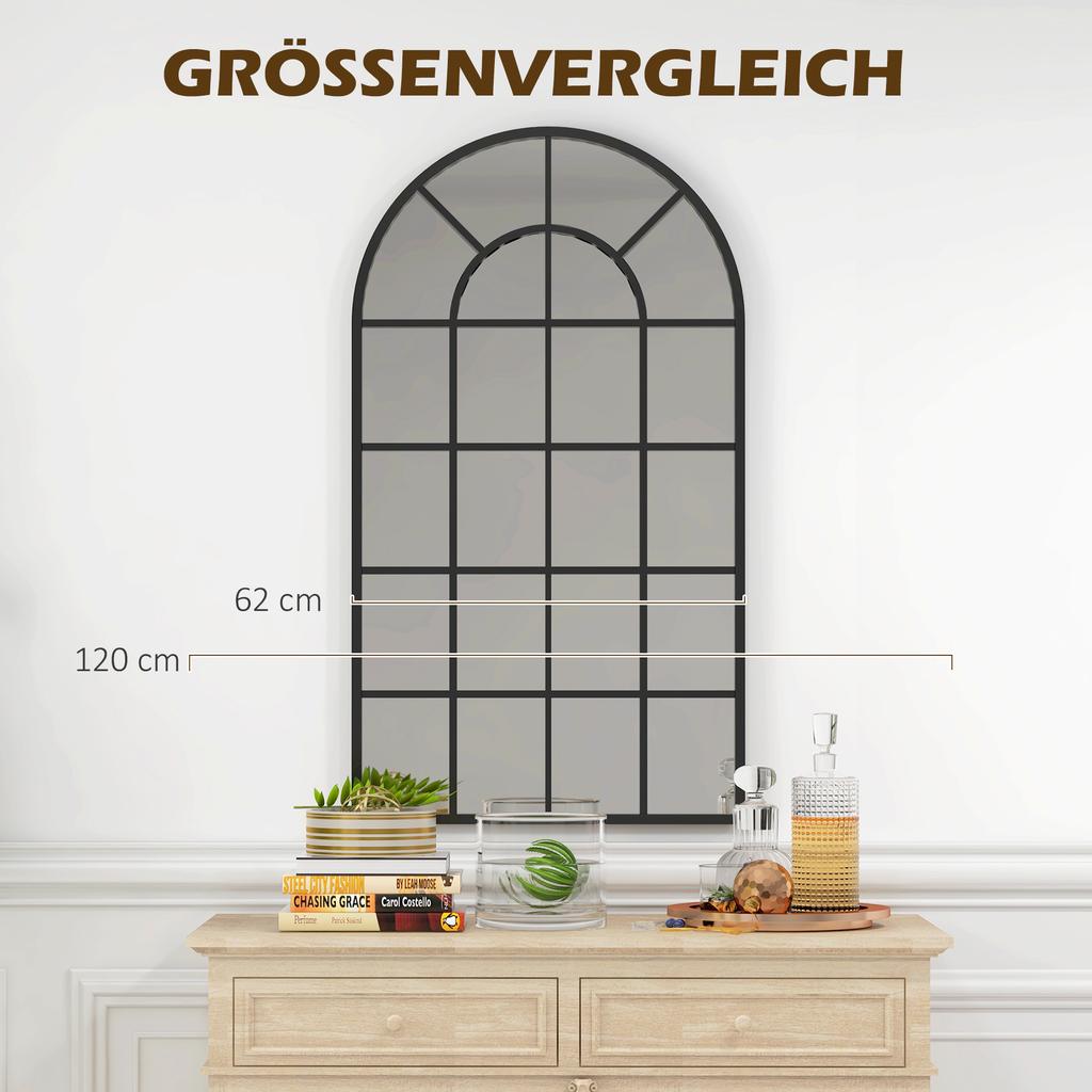 110 X 65 Cm Arched Decorative Wall Mirror for Bedroom Living Room, Modern Window Bathroom Mirror for Home Decor