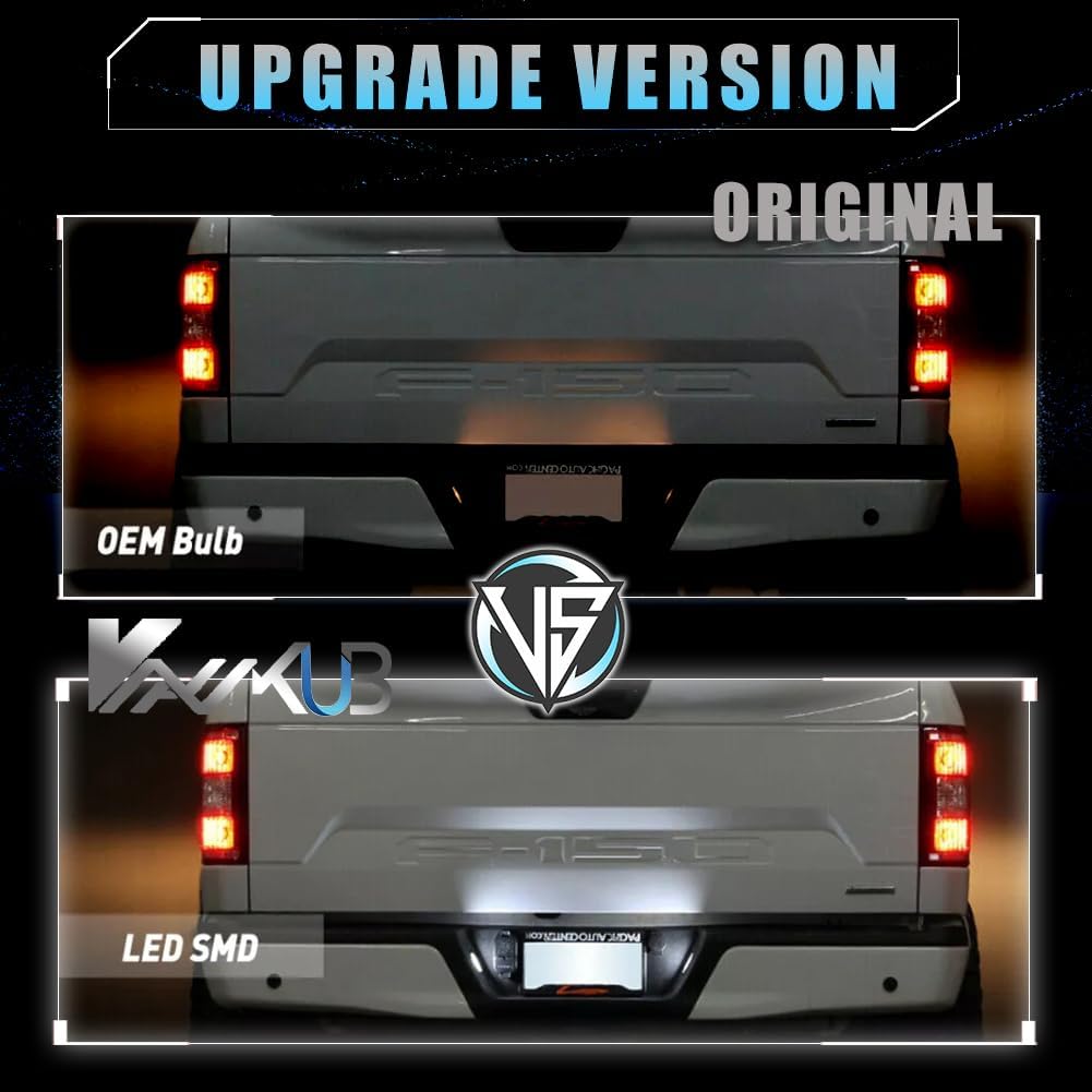 LED License Plate Light For Fo-Rd 2015- F150 2017- Raptor Pickup Truck, F150 Led Rear Tag Lamp, 6000K White Lights, 2 PCS