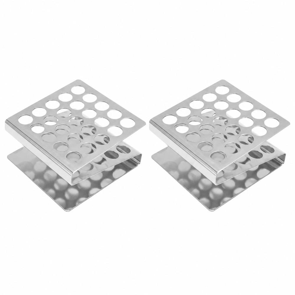 25 Holes 15/17mm Silver Z Shape Centrifuge Tube Rack 25 Holes 25 Holes Tube Holder Laboratory Use