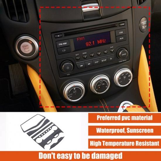 Glossy Piano Black Central Console Cover Trim For Nissan 370Z Z34 2009-