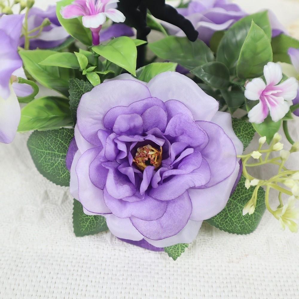 Mini Candlestick Wreath Simulated Candle Ring New Rhododendron Wreath  Home Table Decoration