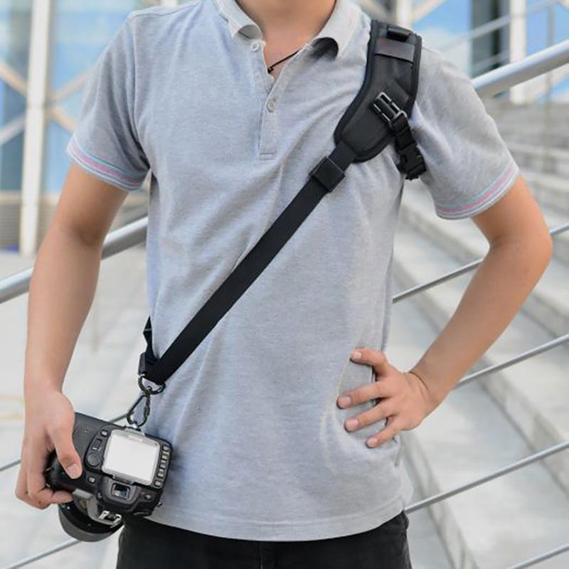 Camera Sling Strap with Safety Tether Padded Neck Wrist Strap Adjustable and Comfortable Shoulder Belt for DSLR for SLR Camera