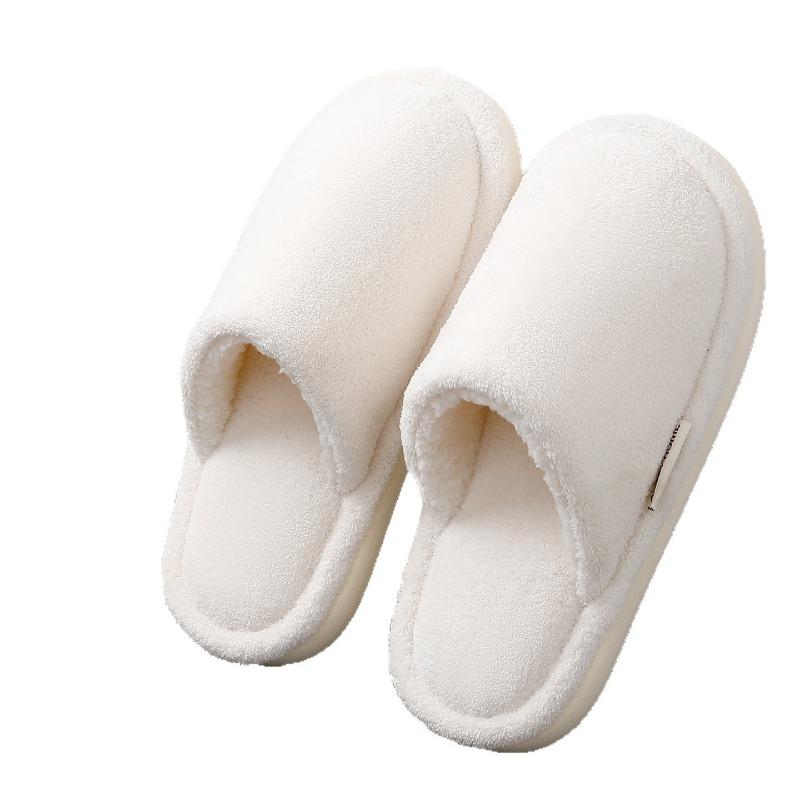 Japanese Silent Floor Cotton Slippers Men's Autumn and Winter New Home Non-slip Hairy Cotton Slippers Women