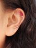 Minimalpiercing 14K Five-Step Rose Cut Cubic Piercing Earrings