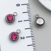 12pcs Mix Birthday Pendant Round Stainless Steel Rhinestone Charms For Jewelry Making Supplies DIY Necklace Bracelets Materials