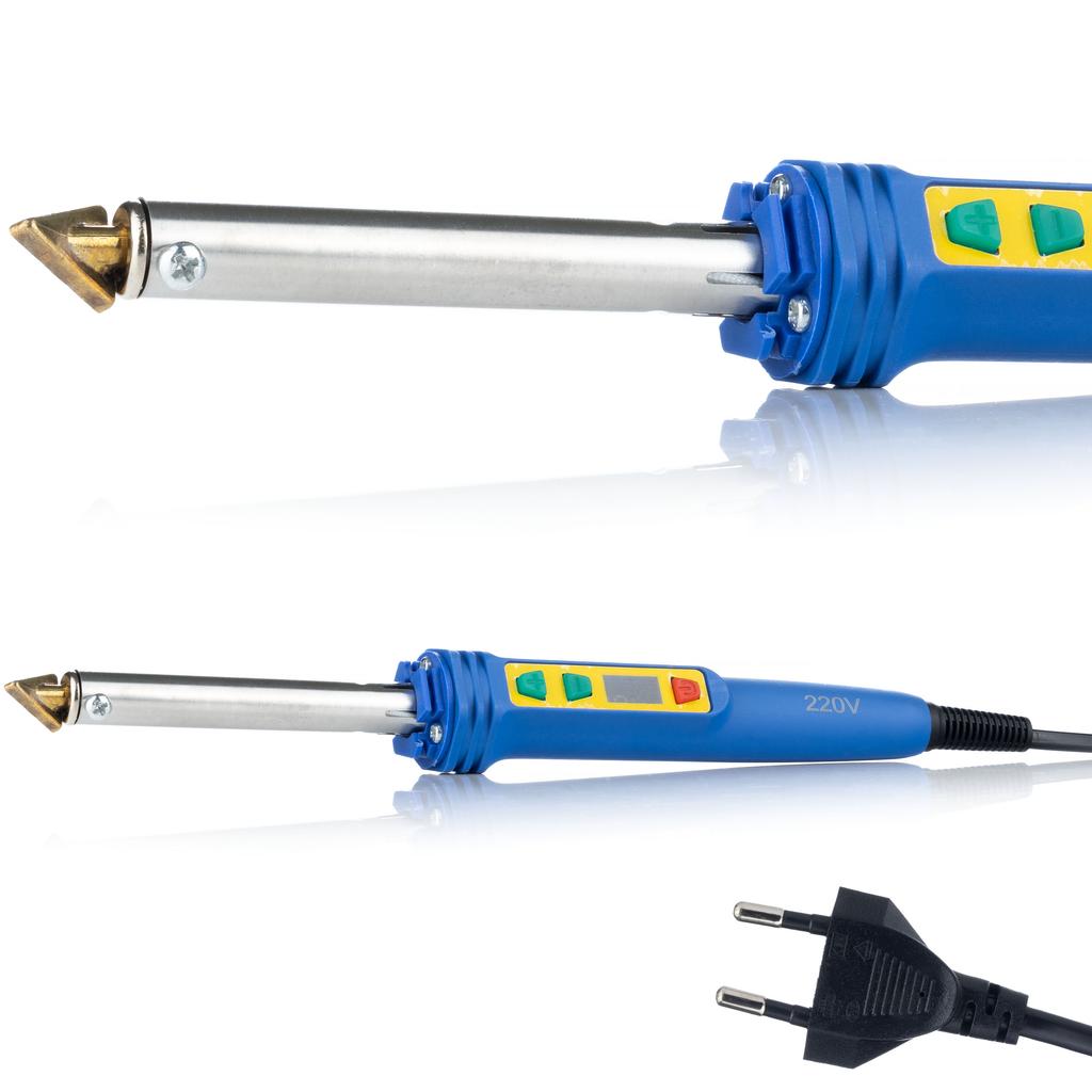 Rosfix Blue Kong 120W RBK120W soldering iron for plastic + set of plastics (PU, TPO, PC, PP, PE, ABS, PA), 5 grids, screwdriver, tips, stand