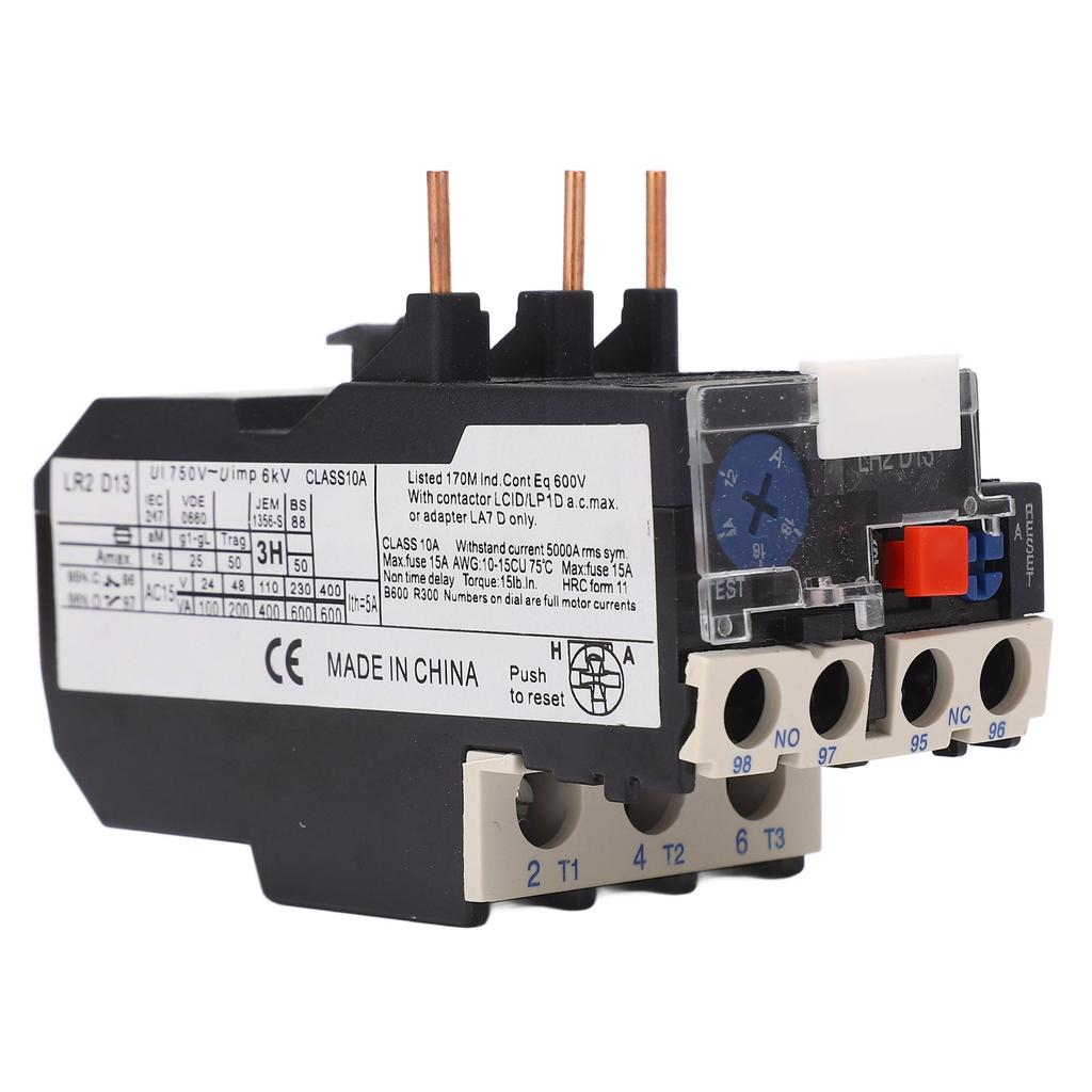 Thermal Overload Relay 1 NO 1 NC Phase Failure Protection Electric Heat Relay Protector 750V 12‑18A