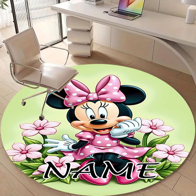 Personalized M-Minnie Round Chair Office Rug - Perfect for Mat, Office Chair & More - Ideal Gift for Birthdays and Holidays
