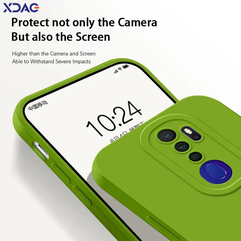 Angel Eyes Square Liquid Silicone Phone Case for OPPO A5 A9 2020 A11 A11X Camera Protective Soft Shockproof Back Cover Armor Bag