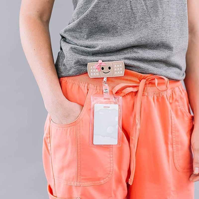 Adorable Embroidery Wound Patch Badge Reel - Retractable Lanyard for Medical Staff Students & Office Workers