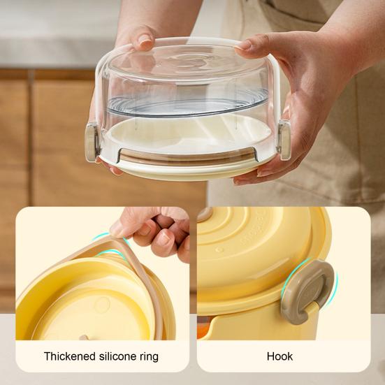 800ML Round Glass Lunch Box with Leakproof Lid Food Grade Dishwasher Microwave Freezer Safe Students Kids Adults Bento Food Snake Container