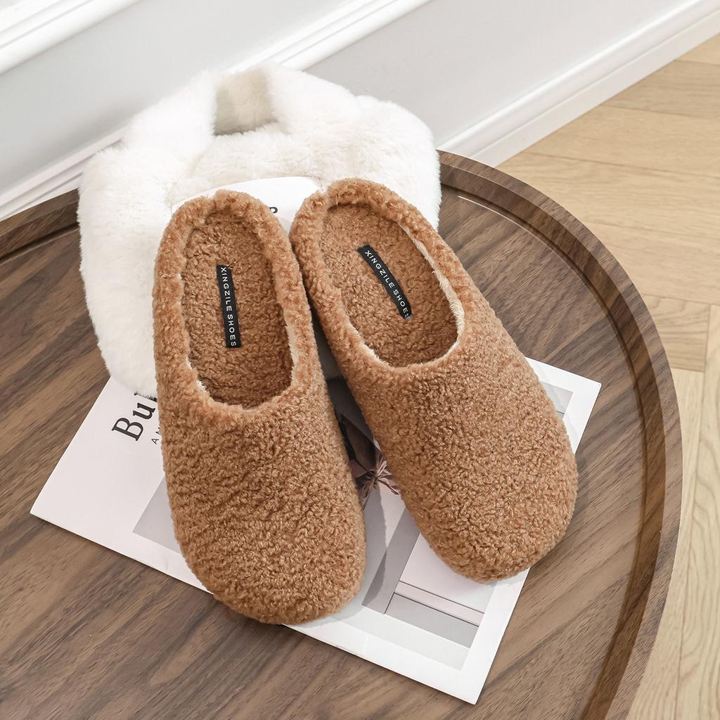 Mao Mao Shoes Women Wear Small Fragrant Wind Winter Velvet Thickened Bag Head Wool Slippers Warm Lamb Wool Beans Cotton Shoes