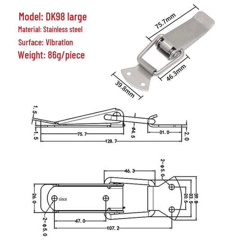 

Пружинный тумблерный замок из нержавеющей стали 304 для авиационных кейсов, сумок и деревянных ящиков