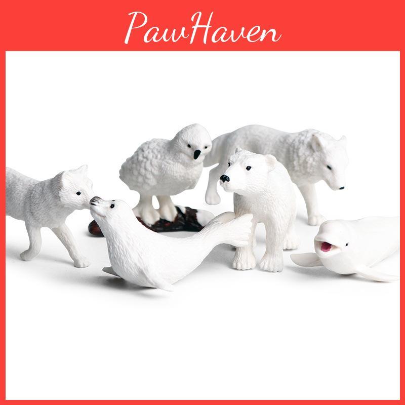 Bear Polar Wildlife Animal Mini Figures Model Set For Educational And Use Gift