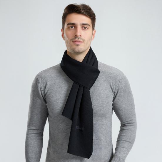 Men Warm Scarf 71" Solid Color Business Style Scarf Autumn And Winter Imitation Cashmere Scarf for Work Street Date