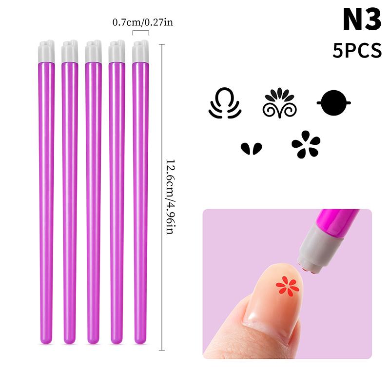 5/30Pcs Professional Nail Art Stamp Pen Set Daisy/Butterfly/Heart Nail Template Diy Nails Painting Tool Manicure