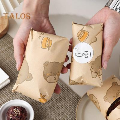 50Pcs Sandwich Verpackung Papier Cartoon Bär Druck Paket Kein Geruch Nützliche Einweg Haushalt Öl-proof Backen Pad Papier küche Werkzeuge