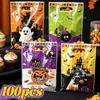 Halloween PVC Candy Bags Ghost Spider Print Gift Goodie Bag Kids Trick or Treat Snack Cookie Handbag Party Favor Storage Pouches
