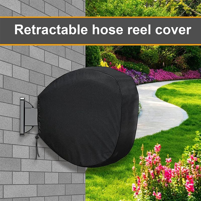 Garden Wall Mounted Hose Cover 420D Silver Coated Scalable Hose Reel Cover Waterproof Sun-Proof Wall Mounted Hose Bib Covers