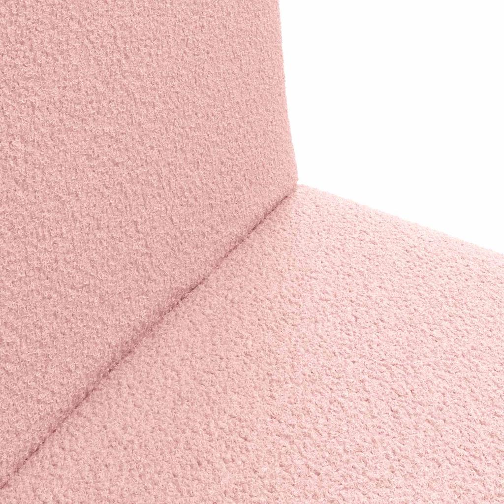 Adjustable Footstool Pink Faux Sheepskin