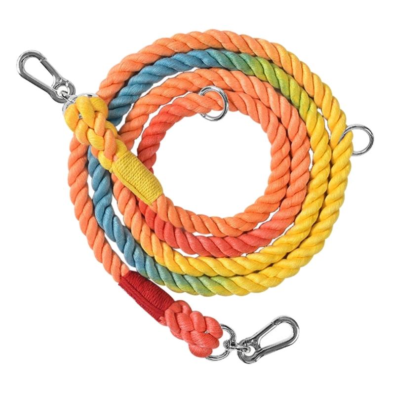 Rainbow Nylon Dog Walking Leash Heavy Duty Rope Dog Leash Wearable Belt