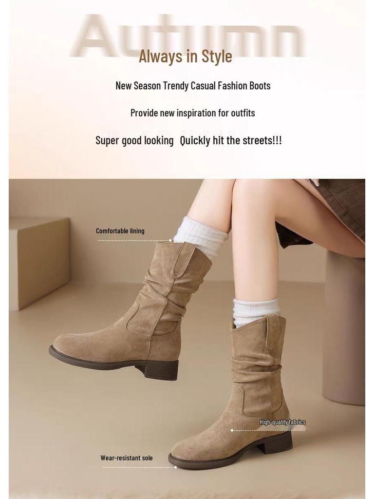 Women's 2025 Ankle & Mid-Calf Flat Martin Boots - Autumn/Winter Bestseller Snow Boots