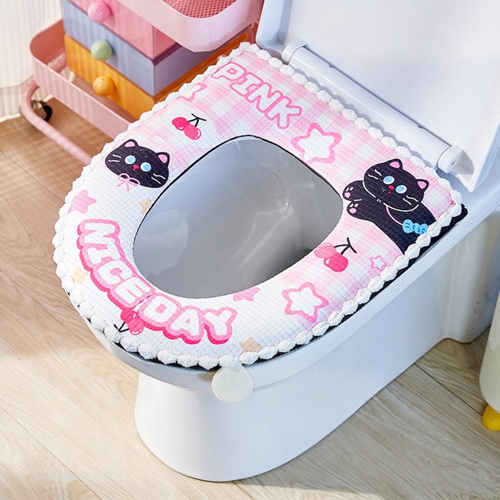 Kreatives Toilettensitzkissen Cartoon Verdickt Reißverschluss Toilettenmatte Wasserdicht Kältebeständig Toilettensitzbezug Toiletten Zubehör