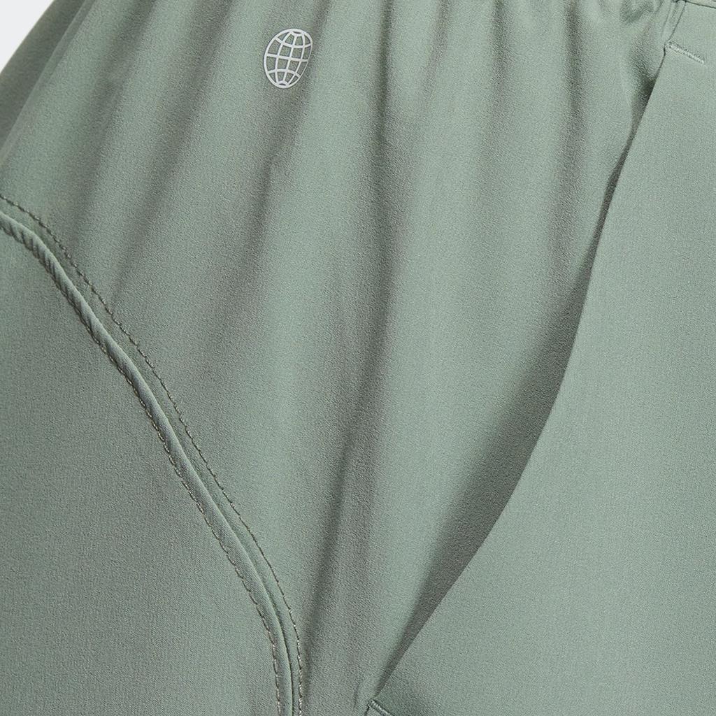 Adidas Woven Drawstring Sports Casual Pants Women Bottoms Silver-Grey Green IN9072