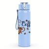 1PC Vintage Coffee Time Text 750ml Color Plastic Sports Water Bottle Leakproof Flip Straw Lid Suitable for Sports Office Home Use