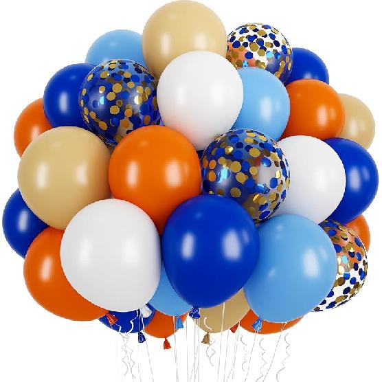 60Pcs Balloons 12 Inch Blue Black Red Balloons Birthday Party Supplies Latex Helium for Arch Garland Kit Boys Girls Themed Birthday Party Decorations